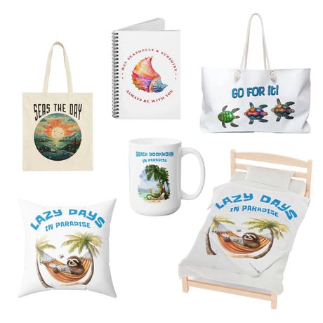 Examples of beach theme home and accessories items