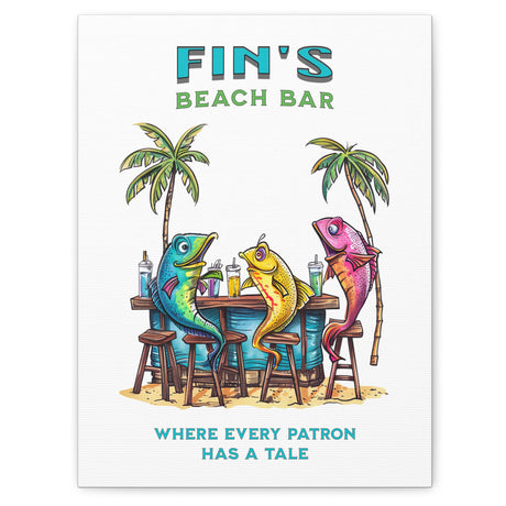 Fin's Beach Bar Tales Canvas Gallery Wrap