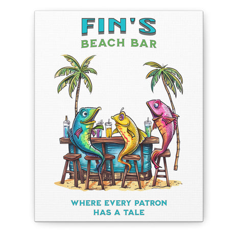 Fin's Beach Bar Tales Canvas Gallery Wrap