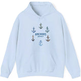 Anchors Away light blue drawstring hoodie