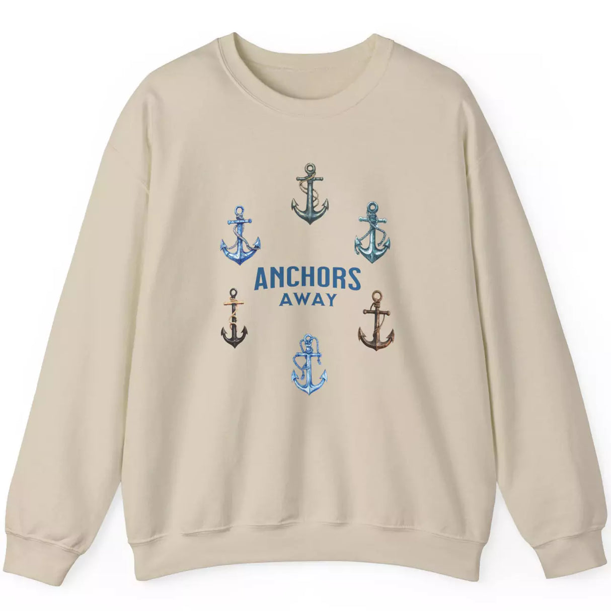 Anchors Away sand color sweatshirt