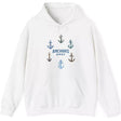 Anchors Away white drawstring hoodie