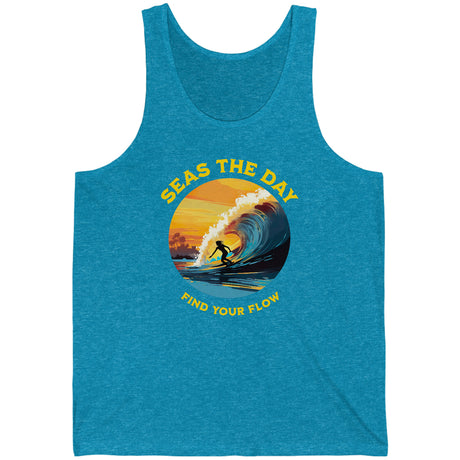 Ride The Tide tank top aqua triblend