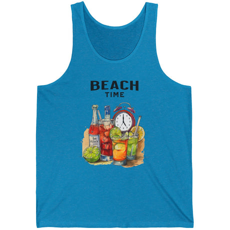 Aqua triblend Beach Time Always tank top