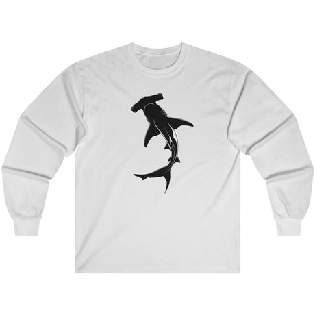 Ash Hammerhead Shark Silhouette long-sleeve t-shirt