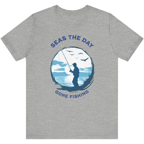 Athletic heather Gone Fishing t-shirt