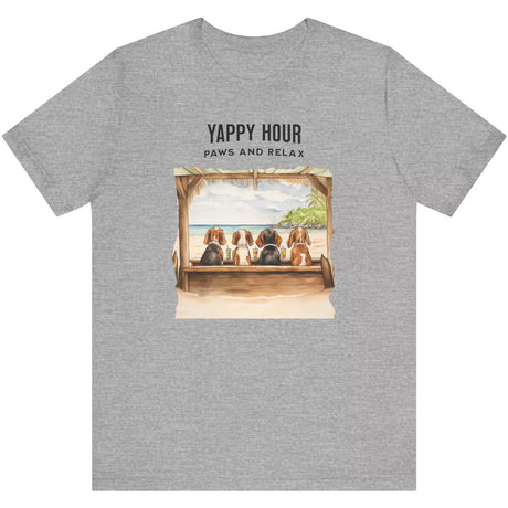 Athletic heather Yappy Hour Paws And Relax t-shirt