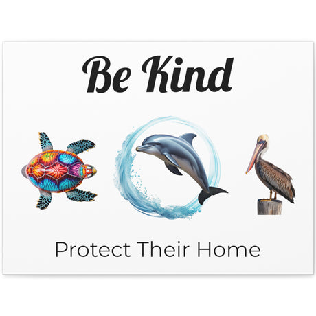 Be Kind to sealife canvas gallery wrap front