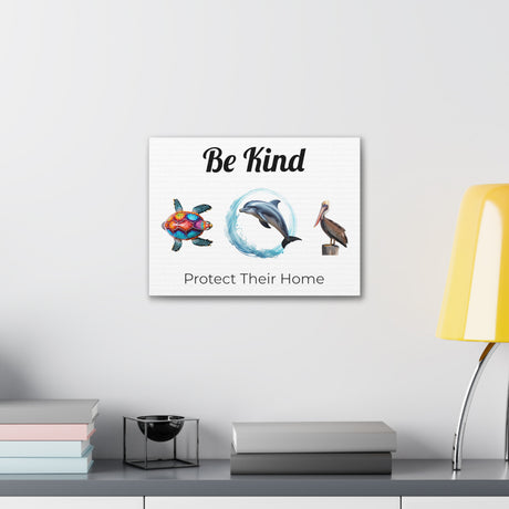 Be Kind to sealife canvas gallery wrap 16x12