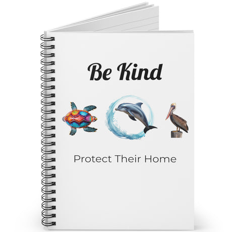 Be Kind to sealife spiral notebook opened