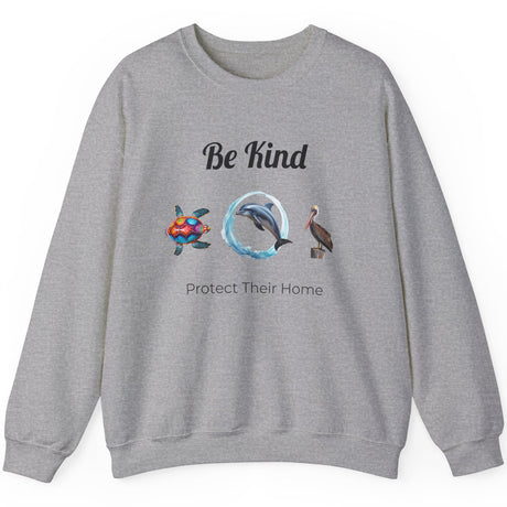 Be Kind to sealife sweatshirt sport grey