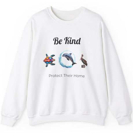 Be Kind to sealife sweatshirt white