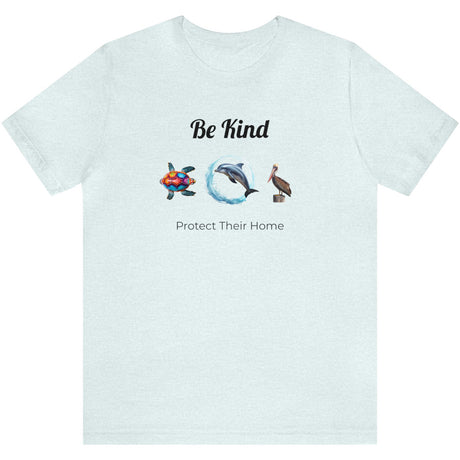 Be Kind to sealife t-shirt in ice blue