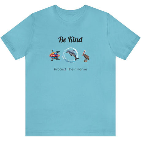 Be Kind to sealife t-shirt in turquoise