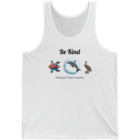 Be Kind to sealife tank top in white