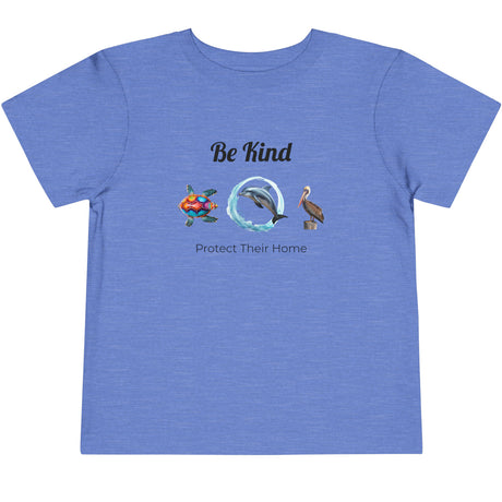 Be Kind to sealife toddler t-shirt columbia blue