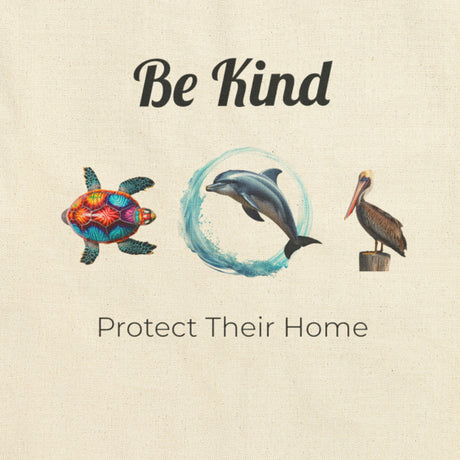 Be Kind to sealife tote handbag design