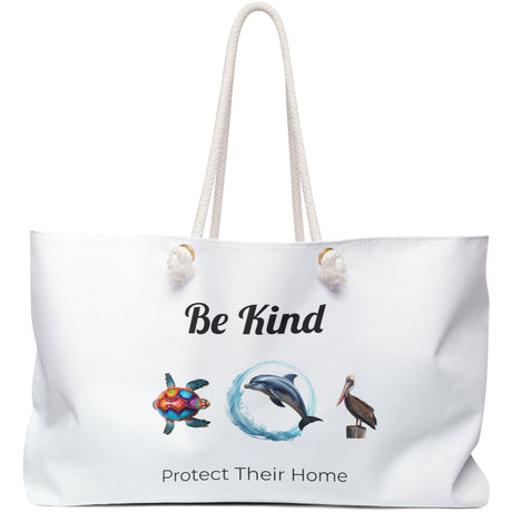 Be Kind to sealife weekender handbag front