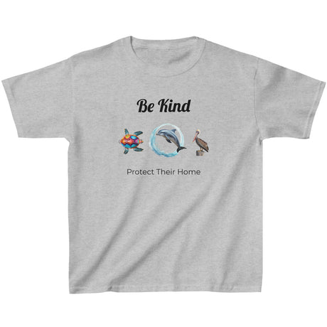 Be Kind to sealife youth t-shirt in sport gray