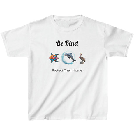 Be Kind to sealife youth t-shirt in white