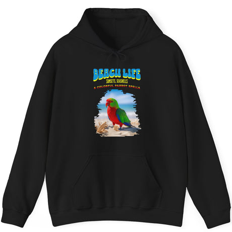 Beach Life Parrot Spells hoodie in black