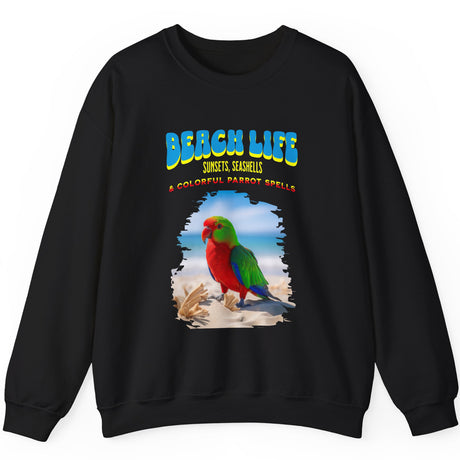 Beach Life Parot Spells sweatshirt in black