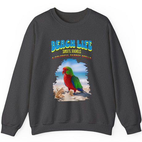 Beach Life Parot Spells sweatshirt in dark heather