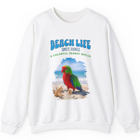 Beach Life Parot Spells sweatshirt in white