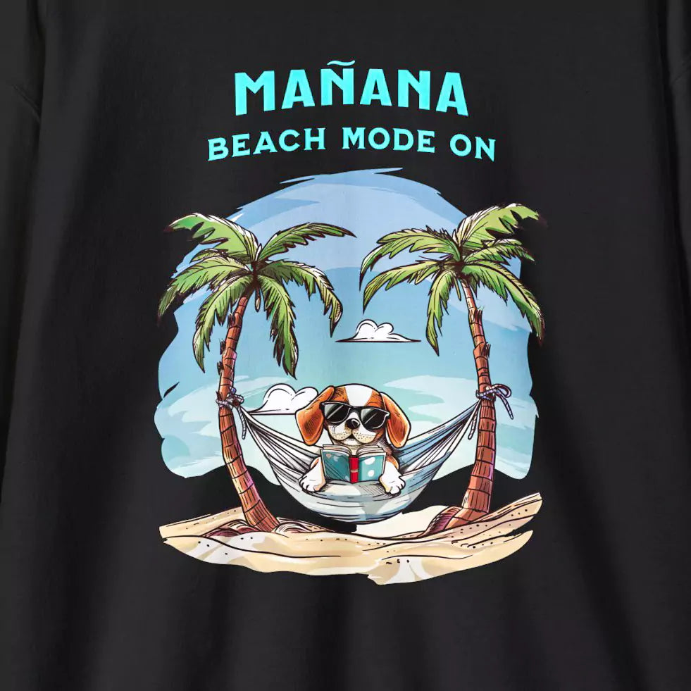 Beach Mode On black sweatshirt design
