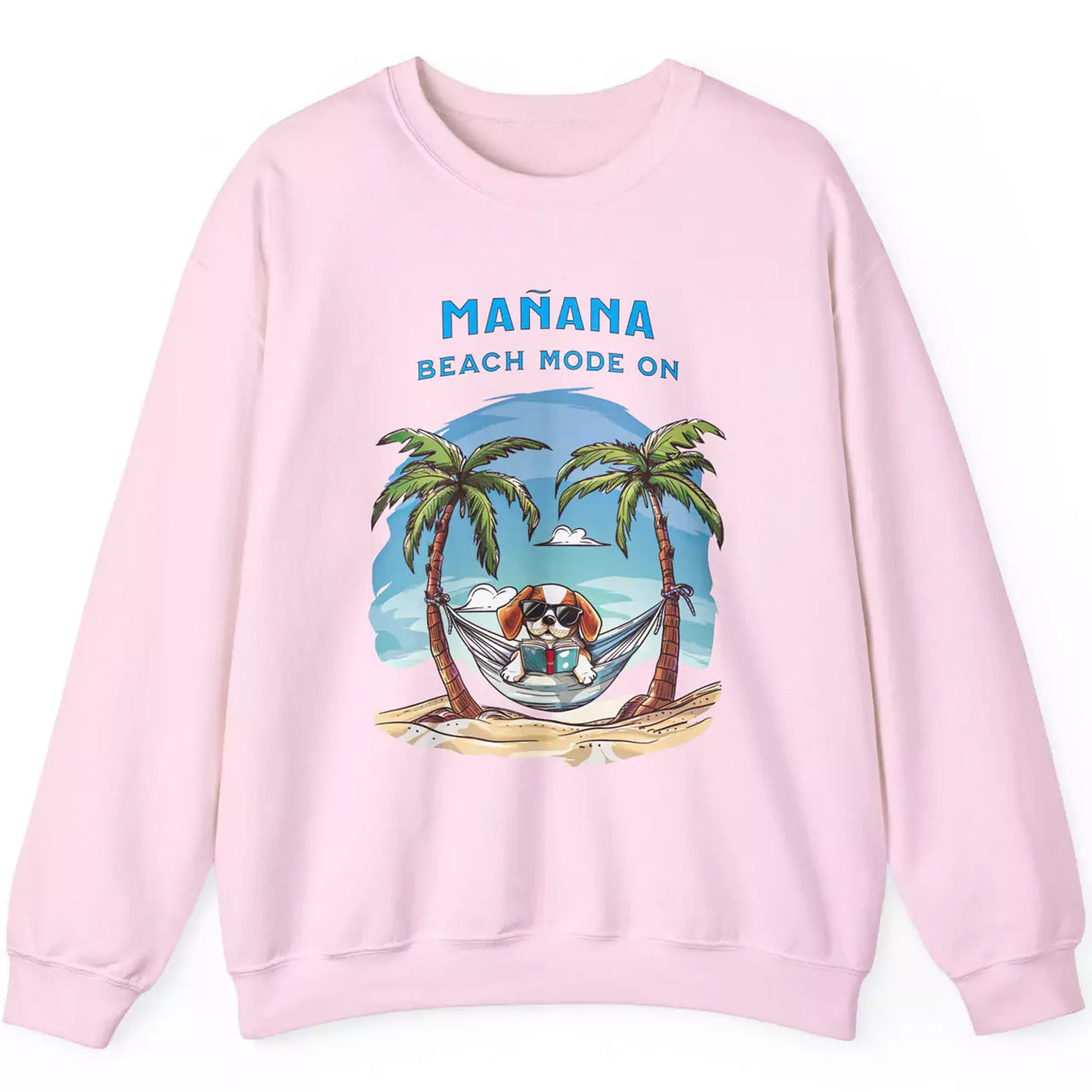 Beach Mode On light pink sweatshirt