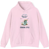 Beach Paradise Cowgirl Style Drawstring Hoodie