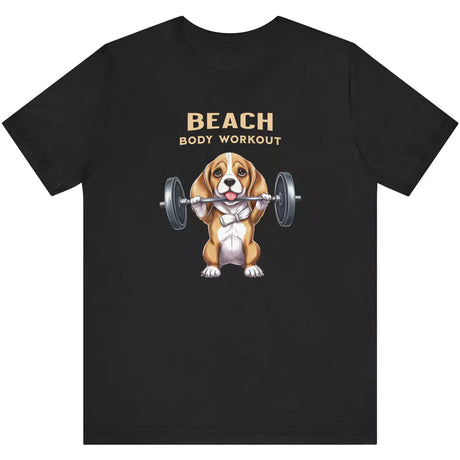 Black Beach Body Workout Beagle Style t-shirt