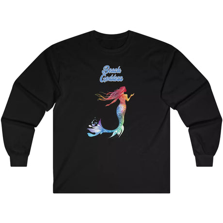 Black Beach Goddess (Mermaid) long-sleeve t-shirt