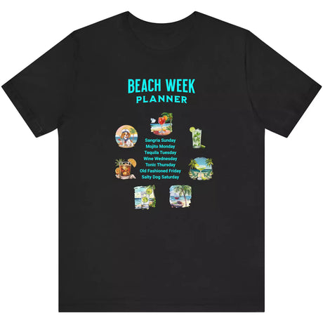 Black Beach Week Planner t-shirt