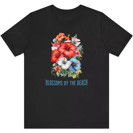 Black Blossoms By The Sea Hibiscus Flowers t-shirt