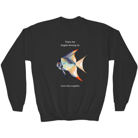 Black Blue Vector Angelfish youth sweatshirt