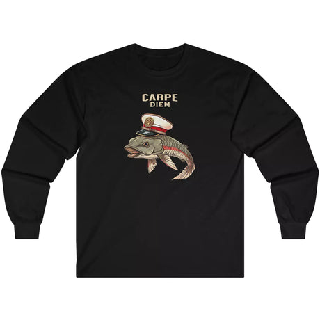 Black Carpe Diem Fish long-sleeve t-shirt