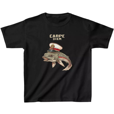 Black Carpe Diem Fish youth t-shirt