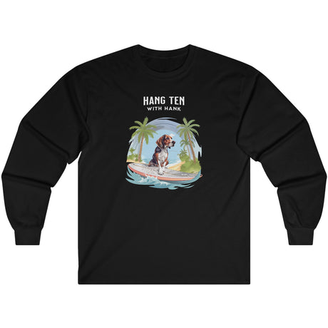 Black Hang Ten With Hank long-sleeve t-shirt