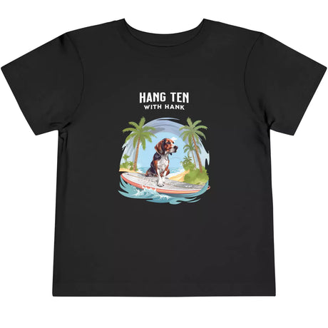 Black Hang Ten With Hank toddler t-shirt