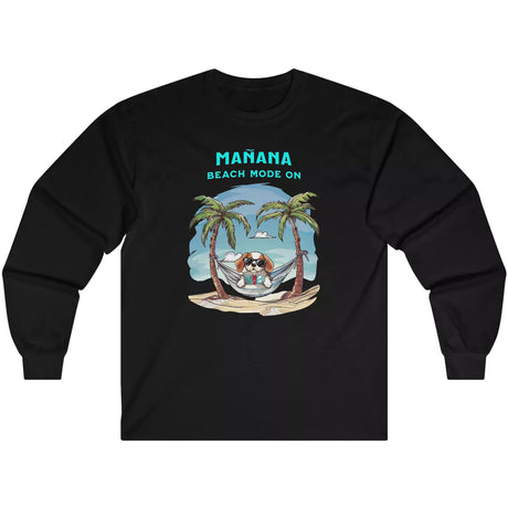 Black Manana Beach Mode On long-sleeve t-shirt