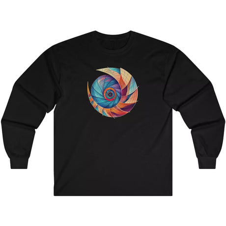 Black Nautilus Inspired Beach Bliss Spiral long-sleeve t-shirt