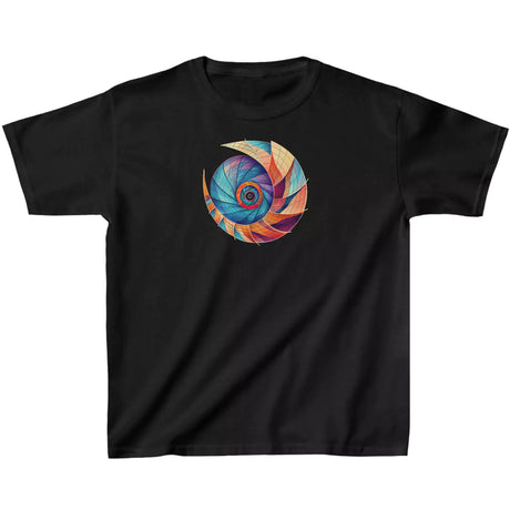 Black Nautilus Inspired Beach Bliss Spiral youth t-shirt