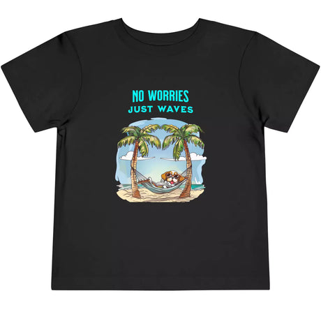 Black No Worries Just Waves toddler t-shirt