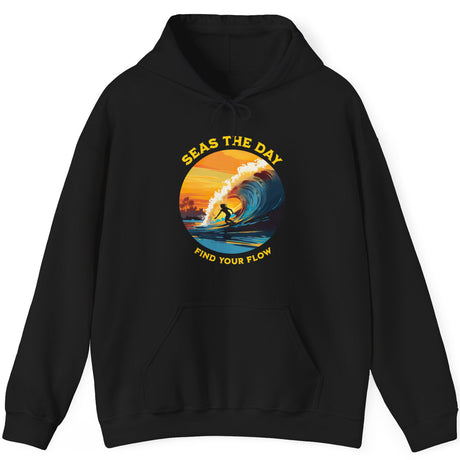 Ride The Tide drawstring hoodie in black