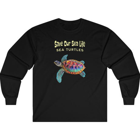 Black Save Our Sea Turtles long-sleeve t-shirt