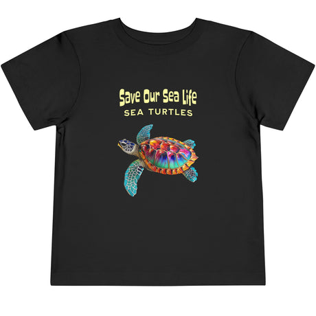 Black Save Our Sea Turtles toddler t-shirt