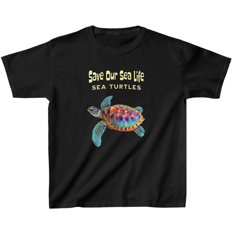 Black Save Our Sea Turtles youth t-shirt