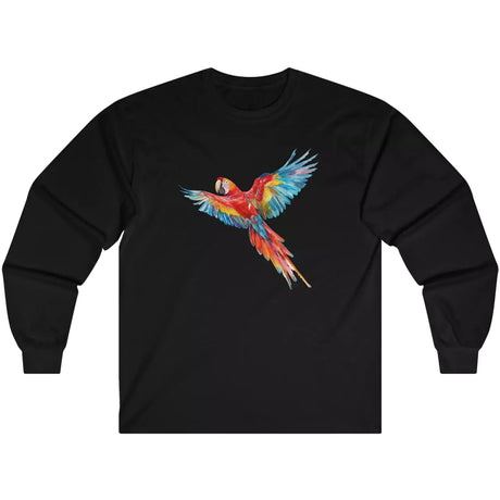 Black Scarlet Macaw Parrot long-sleeve t-shirt