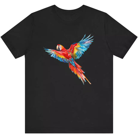 Black Scarlet Macaw Parrot t-shirt